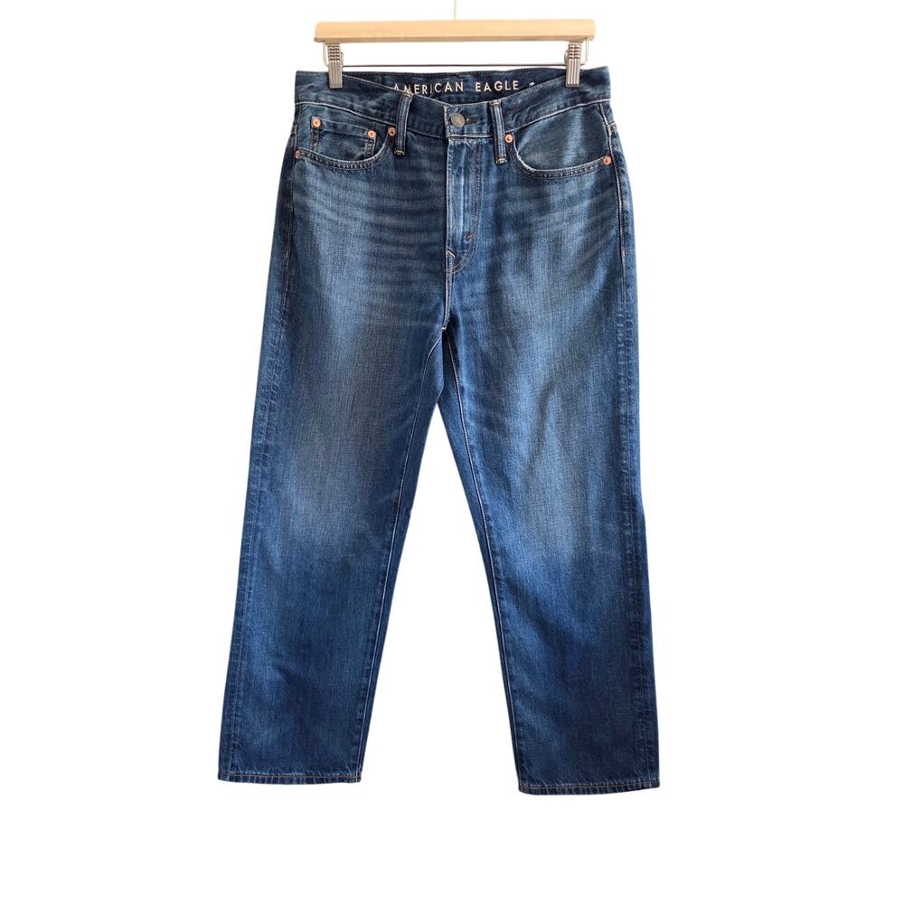 American Eagle Men's 29x30 Lightweight Loose Fit Jeans Straight Blue Denim